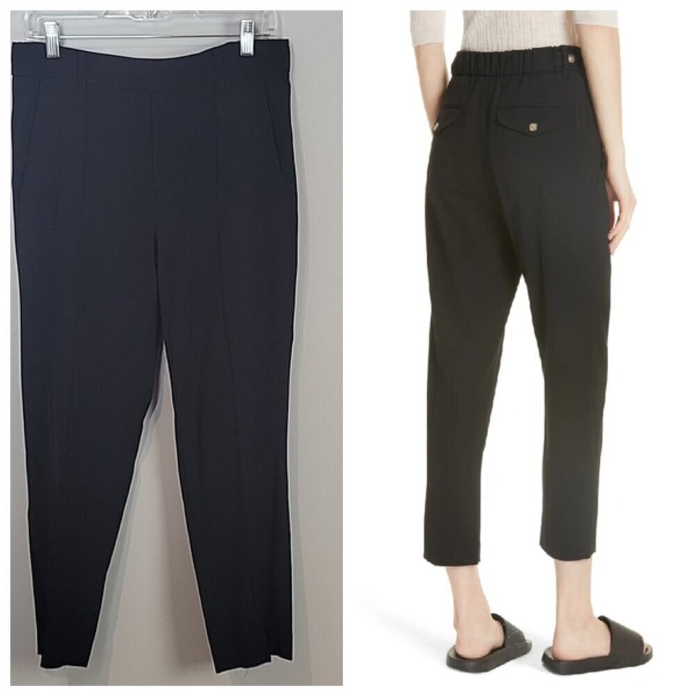 Vince black stitch front pull on trousers size small